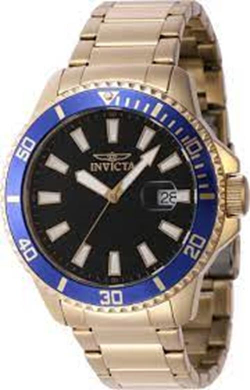 Invicta Chronograph Pro Diver Quartz Black Dial Gold Tone Men's Watch 46139