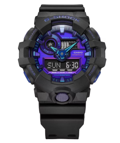 Casio Men's Baby-G Black Resin Strap Analog-Digital Display GA-700VB-1ACR Watch