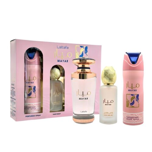 Lattafa Mayar 3pc GIFT SET: 3.4oz EDP Spray + 1.7oz Hair Mist + 6.7oz Body