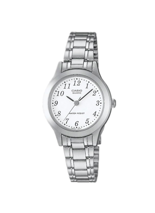 Casio LTP-1128A-7B Ladies Wristwatch Silver tone with White dial