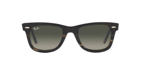 Ray-Ban RB2140 Original Wayfarer Square Sunglasses, Striped Grey/Gradient 50 mm