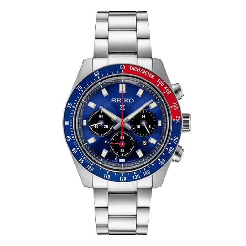 SEIKO SSC931 Men's Speedtimer Chronograph Quartz Watch - Blue Red Pepsi Dial