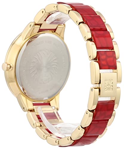 Anne Klein Women's Resin Bracelet Watch Red with Gold AK/1412RDGB