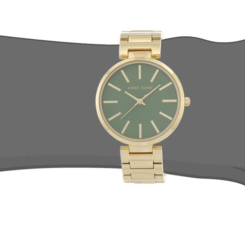 Anne Klein Women's Bracelet Watch AK/2786GNGB Gold tone Green dial