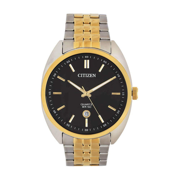 Citizen Quartz Black Dial Two-Tone Men's Watch BI5094-59E