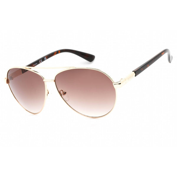 GUESS GF0221 Gold/Gradient Brown One Size Aviator Sunglasses Frames