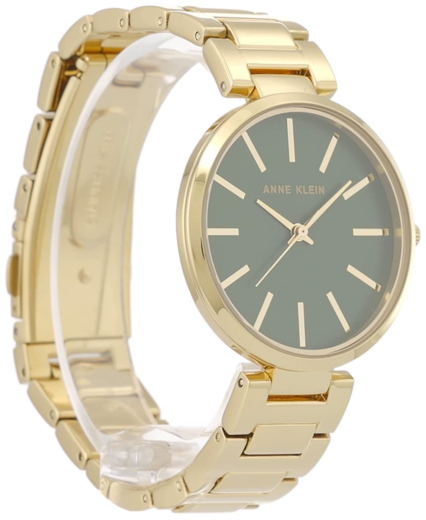 Anne Klein Women's Bracelet Watch AK/2786GNGB Gold tone Green dial