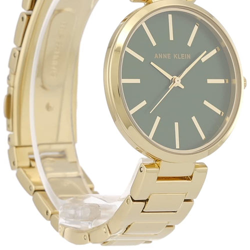 Anne Klein Women's Bracelet Watch AK/2786GNGB Gold tone Green dial