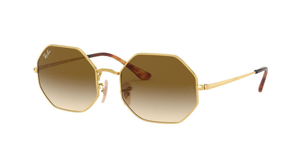 Ray-Ban RB1972 Octagon Sunglasses, Gold/Clear Gradient Brown, 54 mm