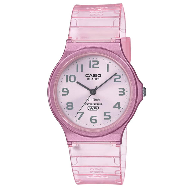 Casio Vintage Unisex Adults Watch MQ-24, Pink transparent Resin