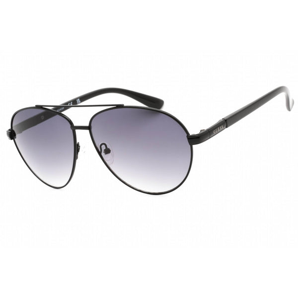 GUESS GF0221 Shiny Black/Gradient Smoke One Size Aviator Sunglasses Frames