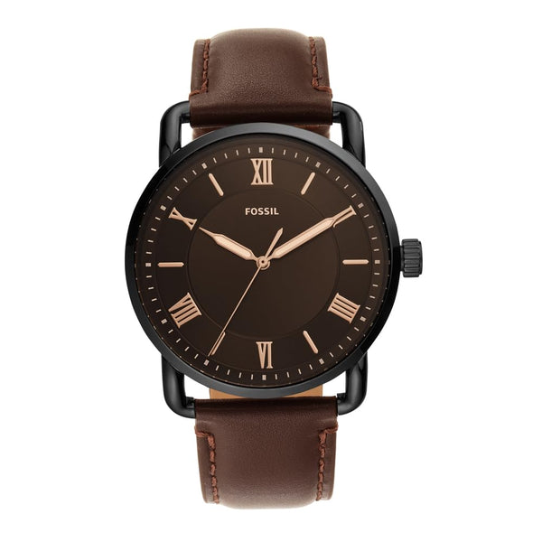 Fossil Men's Copeland 42mm Three-Hand Brown Leather Watch FS5666