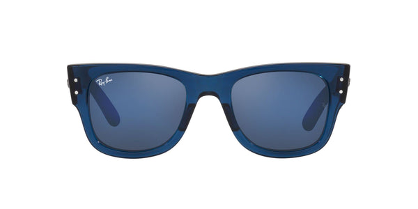 Ray-Ban RB0840S Mega Wayfarer Sunglasses, Transparent Dark Blue Mirrored 51 mm