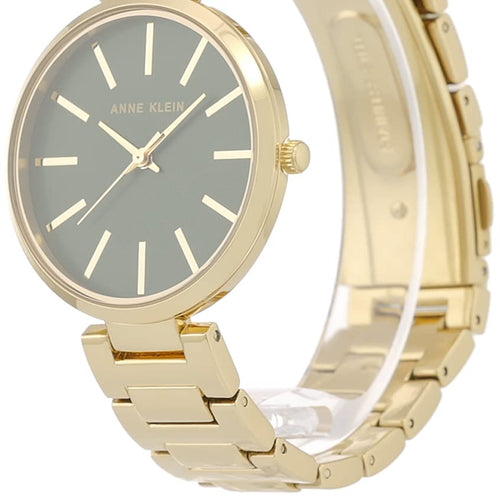 Anne Klein Women's Bracelet Watch AK/2786GNGB Gold tone Green dial