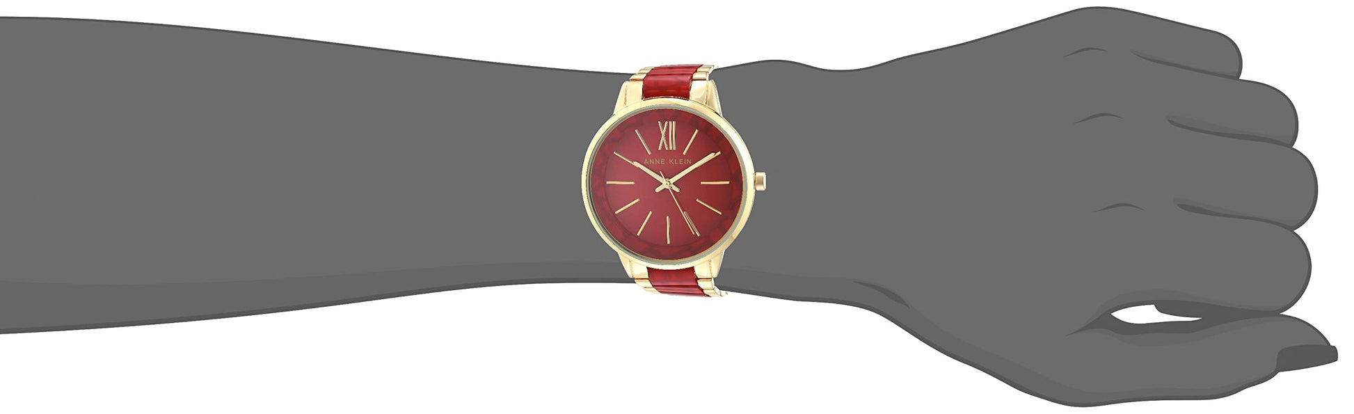 Anne Klein Women's Resin Bracelet Watch Red with Gold AK/1412RDGB