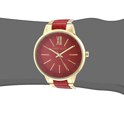 Anne Klein Women's Resin Bracelet Watch Red with Gold AK/1412RDGB