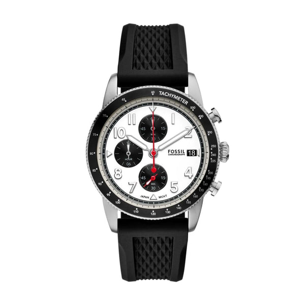 Fossil Men's Sport Tourer Chronograph Black Silicone Watch