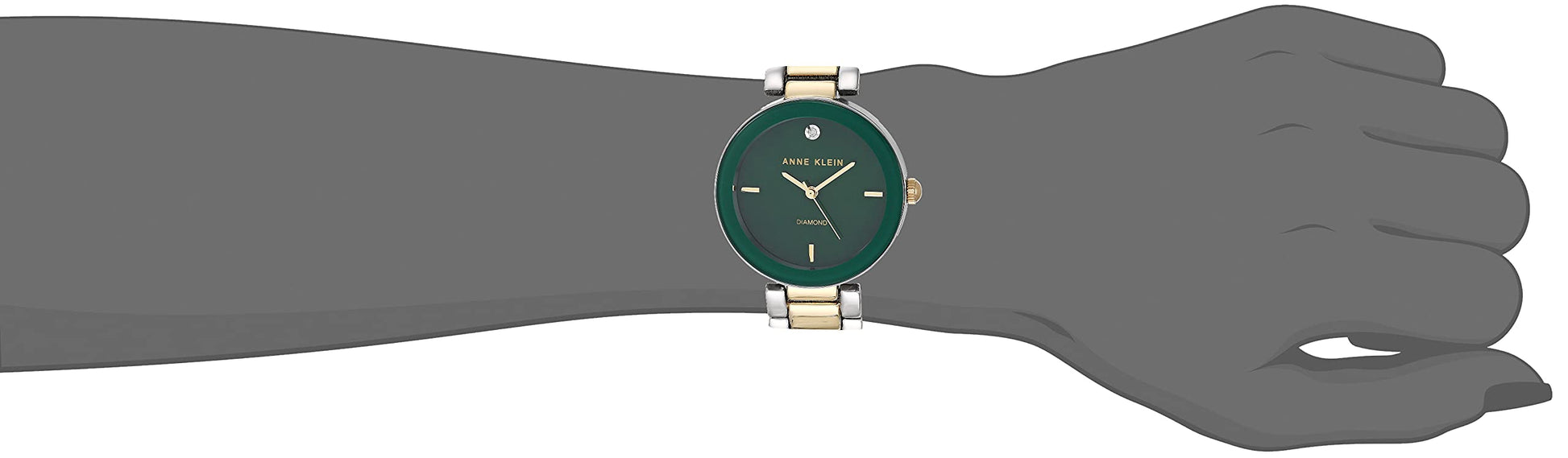 Anne Klein Dress Watch (Model: AK/1363GNTT) Two tone Green Dial