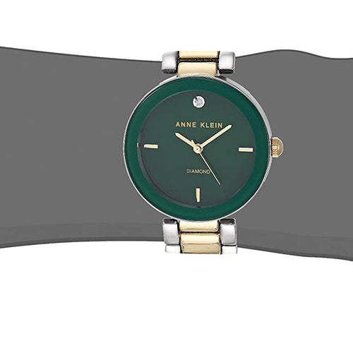 Anne Klein Dress Watch (Model: AK/1363GNTT) Two tone Green Dial