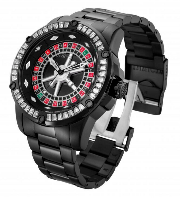 Men's Specialty Casino Automatic Black Dial Stainless Steel Analog Watch 28715