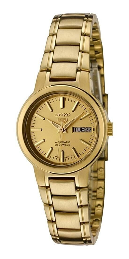 Seiko 5 SYME46K1 Women's Gold Tone Self Winding Automatic Watch