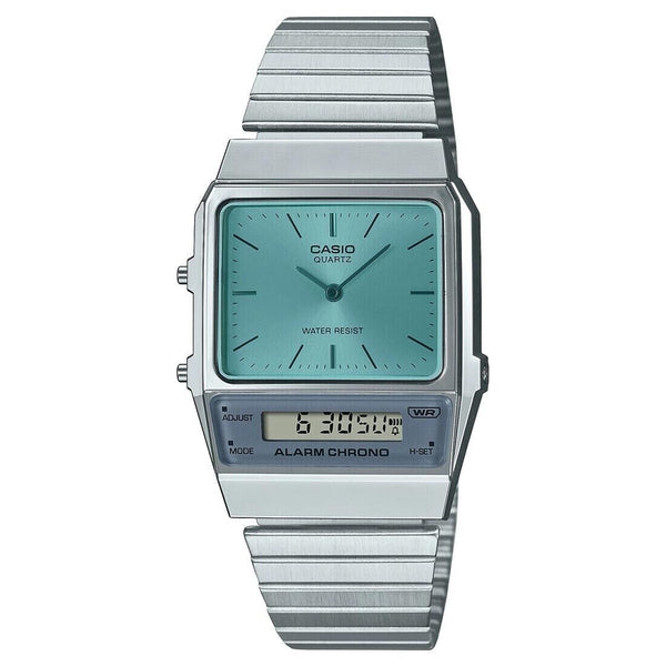 Casio Vintage Series Silver Blue Retro Teal Digital Classic Watch AQ-800EC-2A