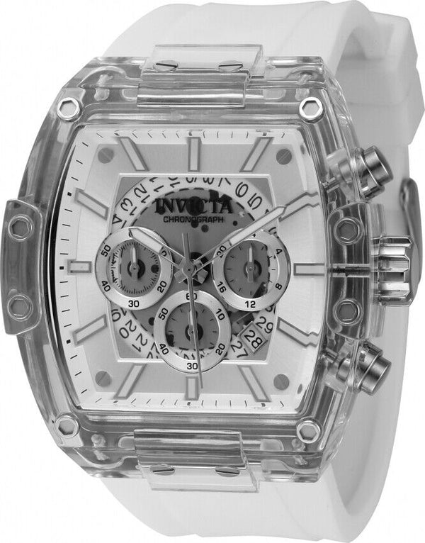 Invicta Men's S1 Rally Diablo Silver Dial Chronograph Quartz Silicone Band Watch