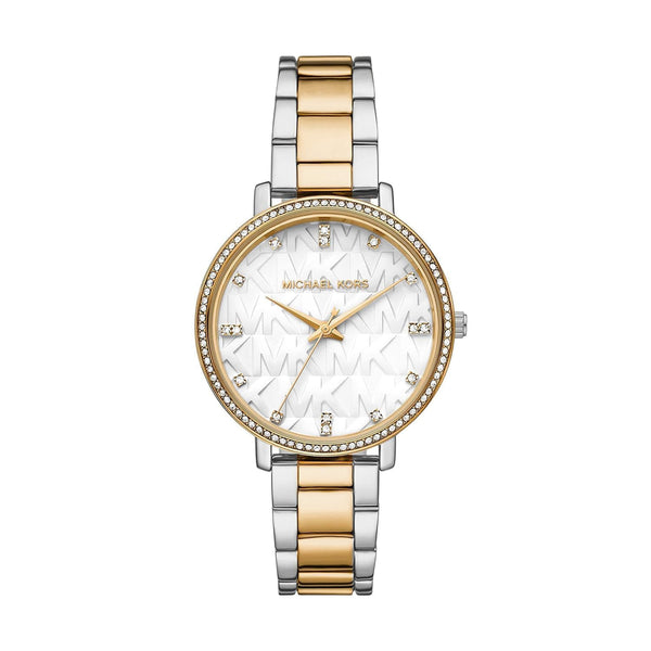 Michael Kors Pyper Crystal Accents Two Tone Stainless Steel Quartz MK4595 Women's Watch