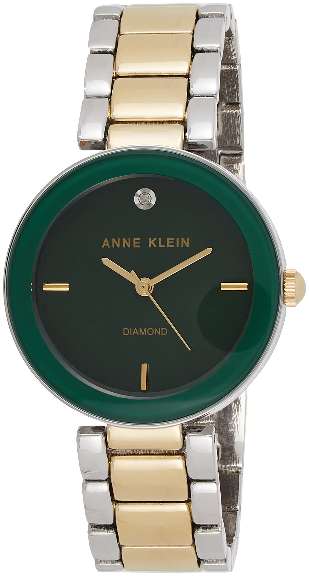 Anne Klein Dress Watch (Model: AK/1363GNTT) Two tone Green Dial