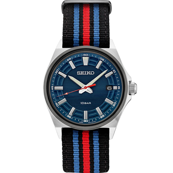 SEIKO MENS ESSENTIAL SS BLUE MULTI-