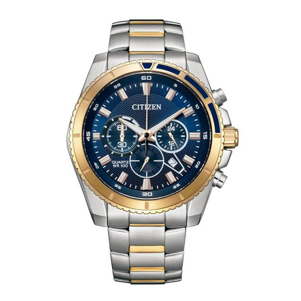 Citizen Chronograph Quartz Blue Dial Two-Tone Men's Watch AN8206-53L