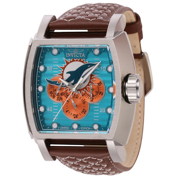 Invicta NFL Miami Dolphins Men's Watch - 48mm. White. Brown (45082)