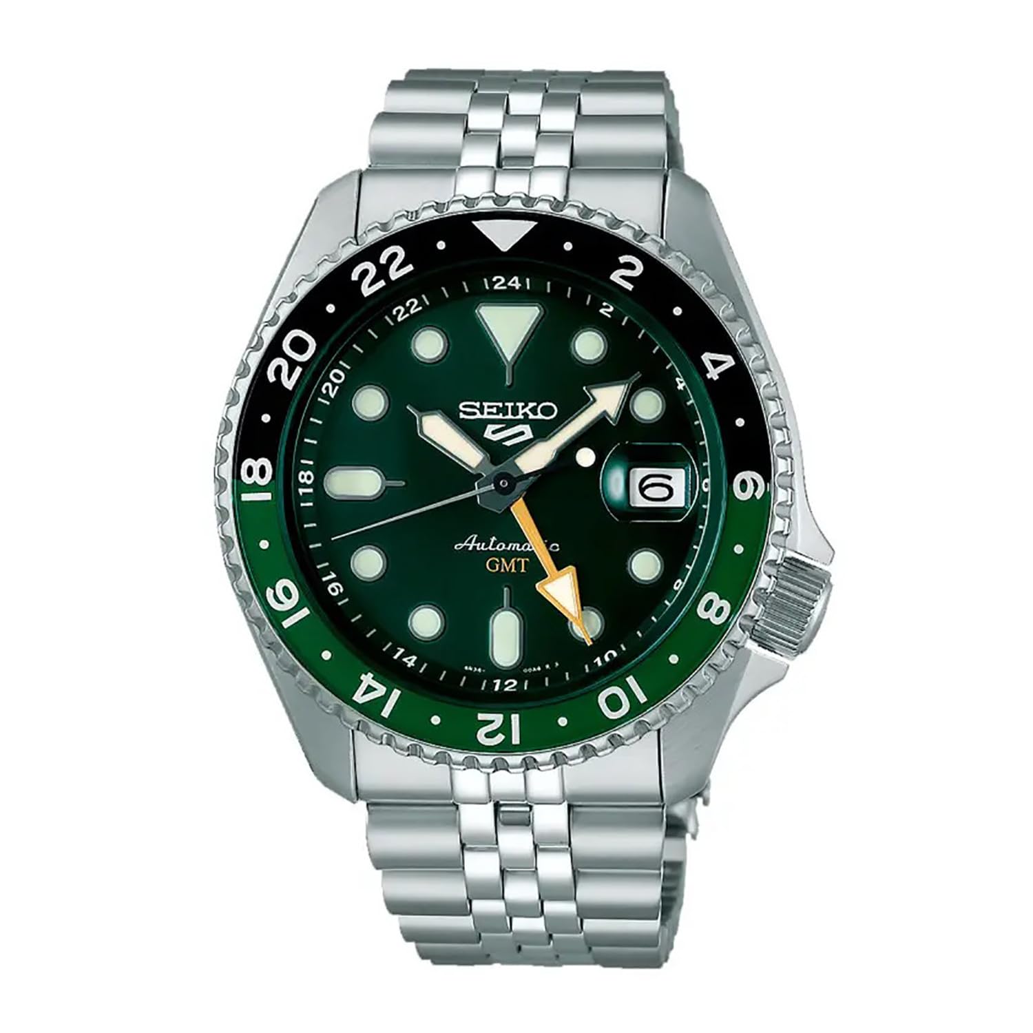 Seiko SSK035 5 Sports Automatic GMT Watch Green Black NEW Release NWT