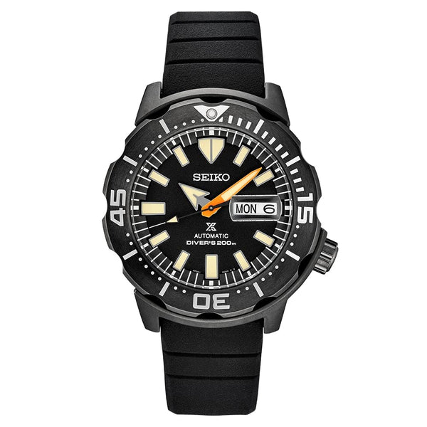 SEIKO Mens Prospex Automatic Dive Black Dial Rubber Dive Strap Watch SRPH13