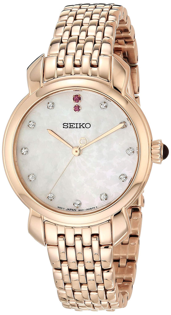 Seiko Women's Essentials Japanese Quartz Rose Gold Stainless Steel Watch SUR624