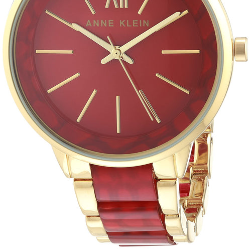 Anne Klein Women's Resin Bracelet Watch Red with Gold AK/1412RDGB