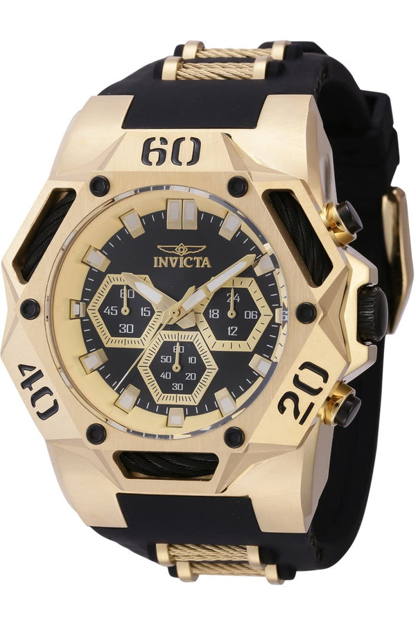 Invicta Men's Coalition Forces 48.5mm Silicone, Cable Quartz Watch, Gold (Model: 44079)