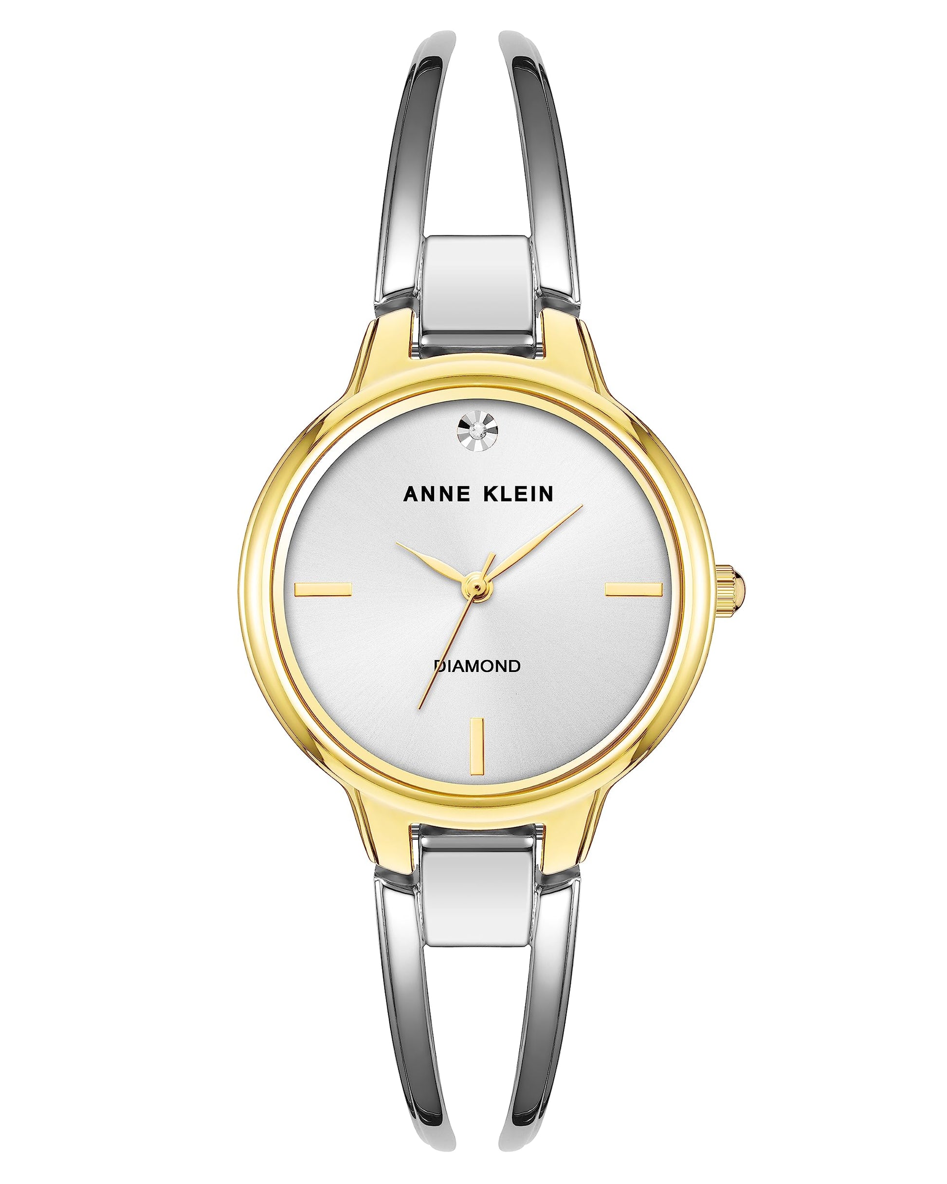 Anne Klein Women's Genuine Diamond Dial Bangle Watch AK/2627SVTT