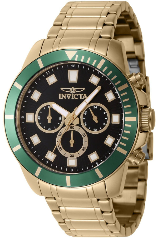 Invicta 46043 Men's Pro Diver Black Dial Yellow Gold Steel Watch