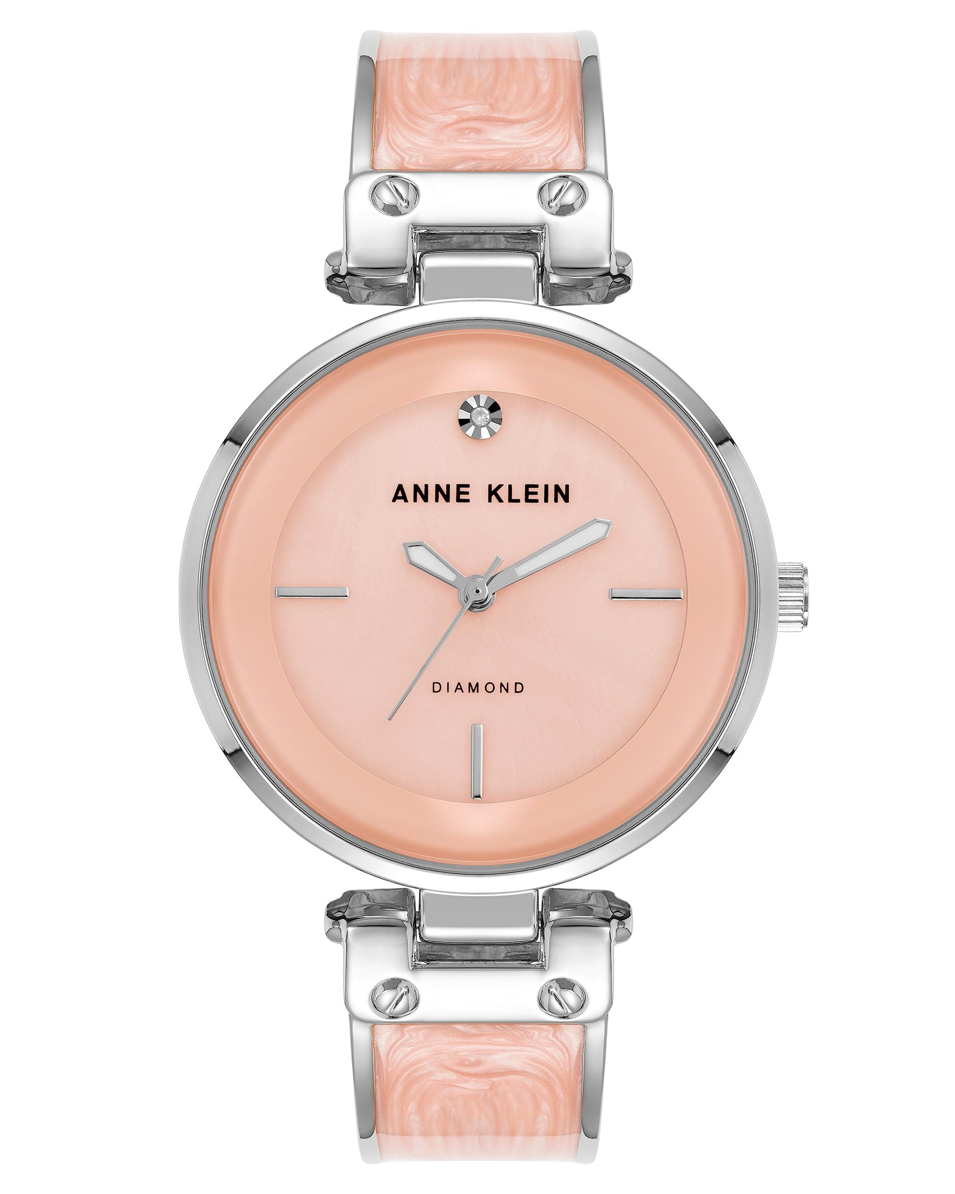 Anne Klein Women's Genuine Diamond Dial Bangle Watch Blush pink AK/2513BHSV