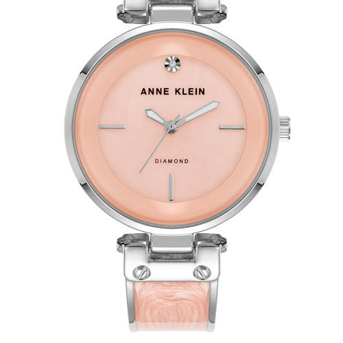 Anne Klein Women's Genuine Diamond Dial Bangle Watch Blush pink AK/2513BHSV