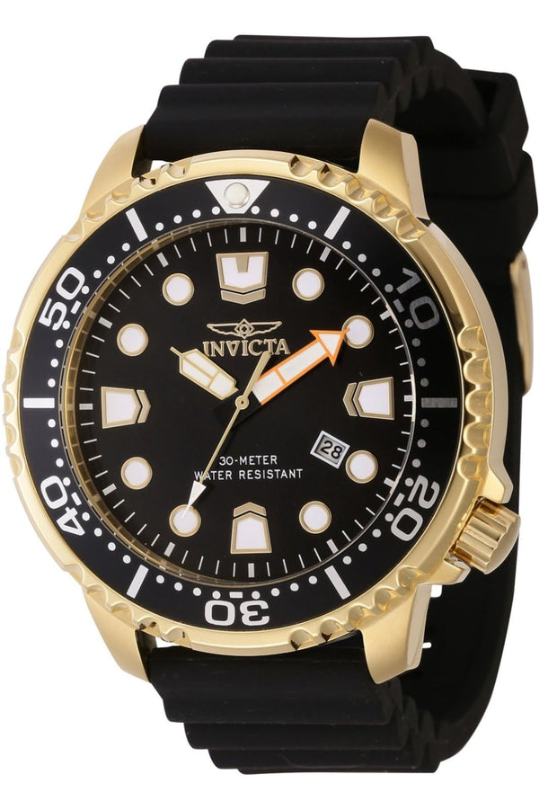 Invicta Pro Diver Men 48mm Stainless Steel Gold Black dial 44833 PC32 Quartz