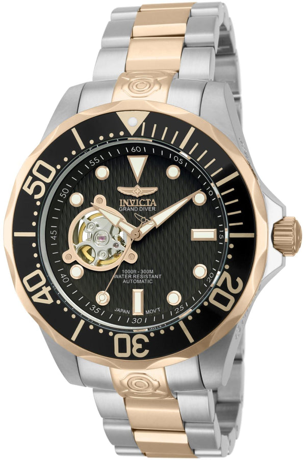 Invicta Men's 13708 Grand Diver Automatic Black Dial Two-Tone Stainless Watch