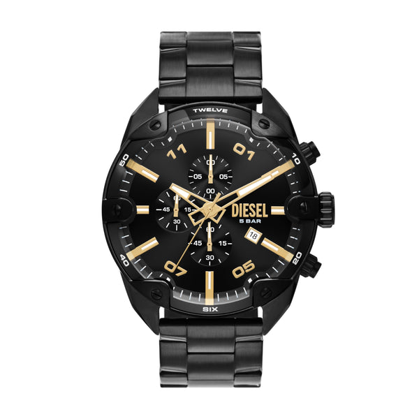 Diesel Spiked Steel Chronograph Men's Watch, Color: Black (Model: DZ4644)