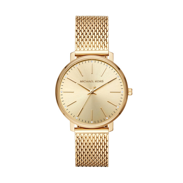 Michael Kors Pyper Three-Hand Gold-Tone Steel Mesh Women's Watch (Model: MK4339)