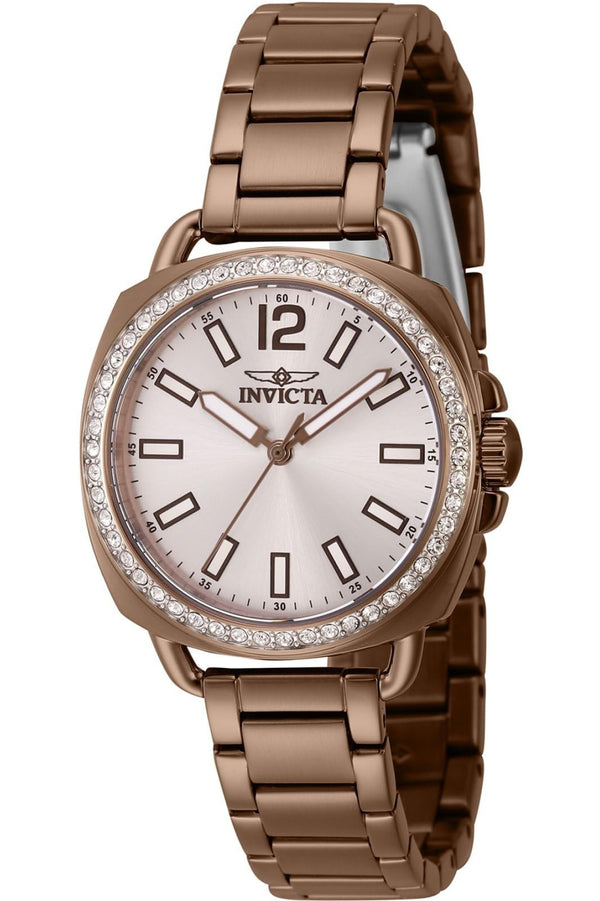 Invicta Lady's Wildflower 32mm Steel Quartz Watch, Brown (Model: 46344)