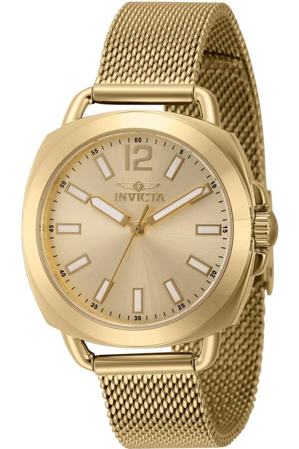 Invicta Lady's Wildflower 32mm Stainless Steel Quartz Watch, Gold (Model: 46338)