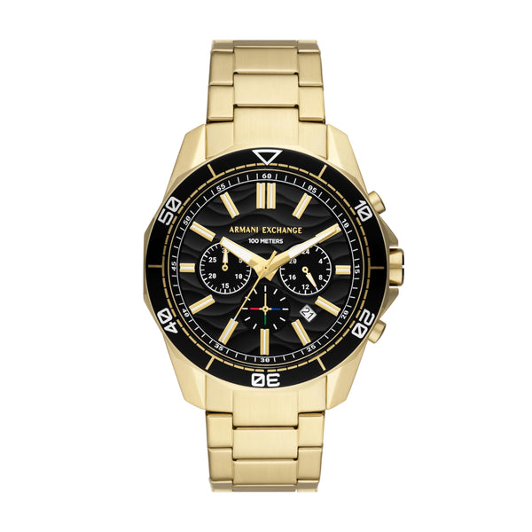 A|X Armani Exchange Men's Chronograph Gold-Tone Stainless Steel Bracelet Watch (Model: AX1958)