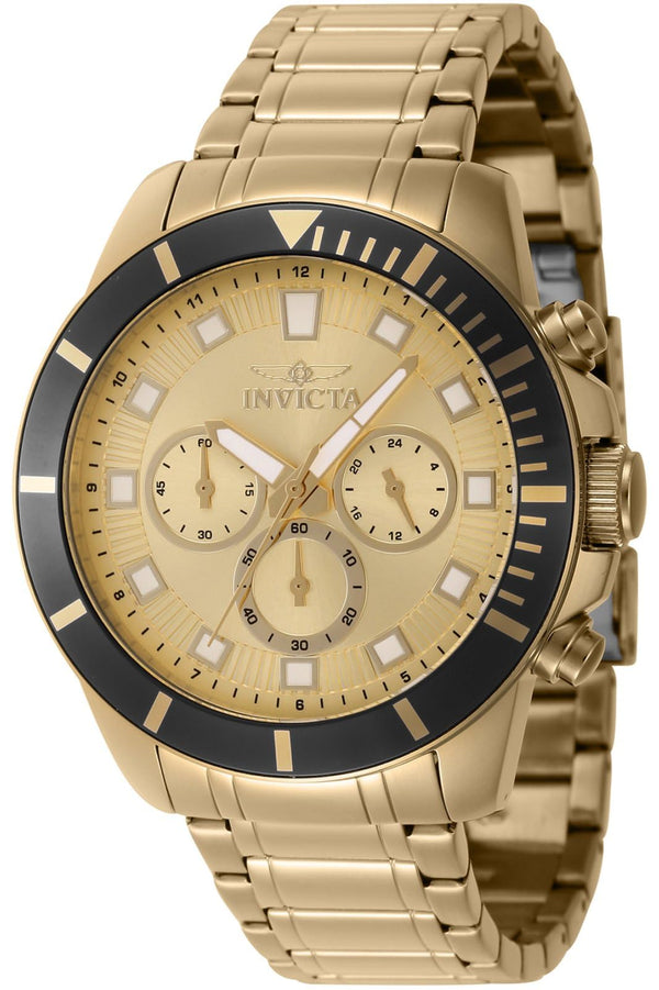 Invicta Men's 46045 Pro Diver Quartz Chronograph Gold Dial Watch