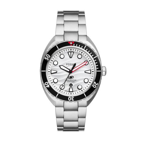 Fossil Men's Breaker Quartz Three-Hand Watch, Color: Silver (Model: FS6063)